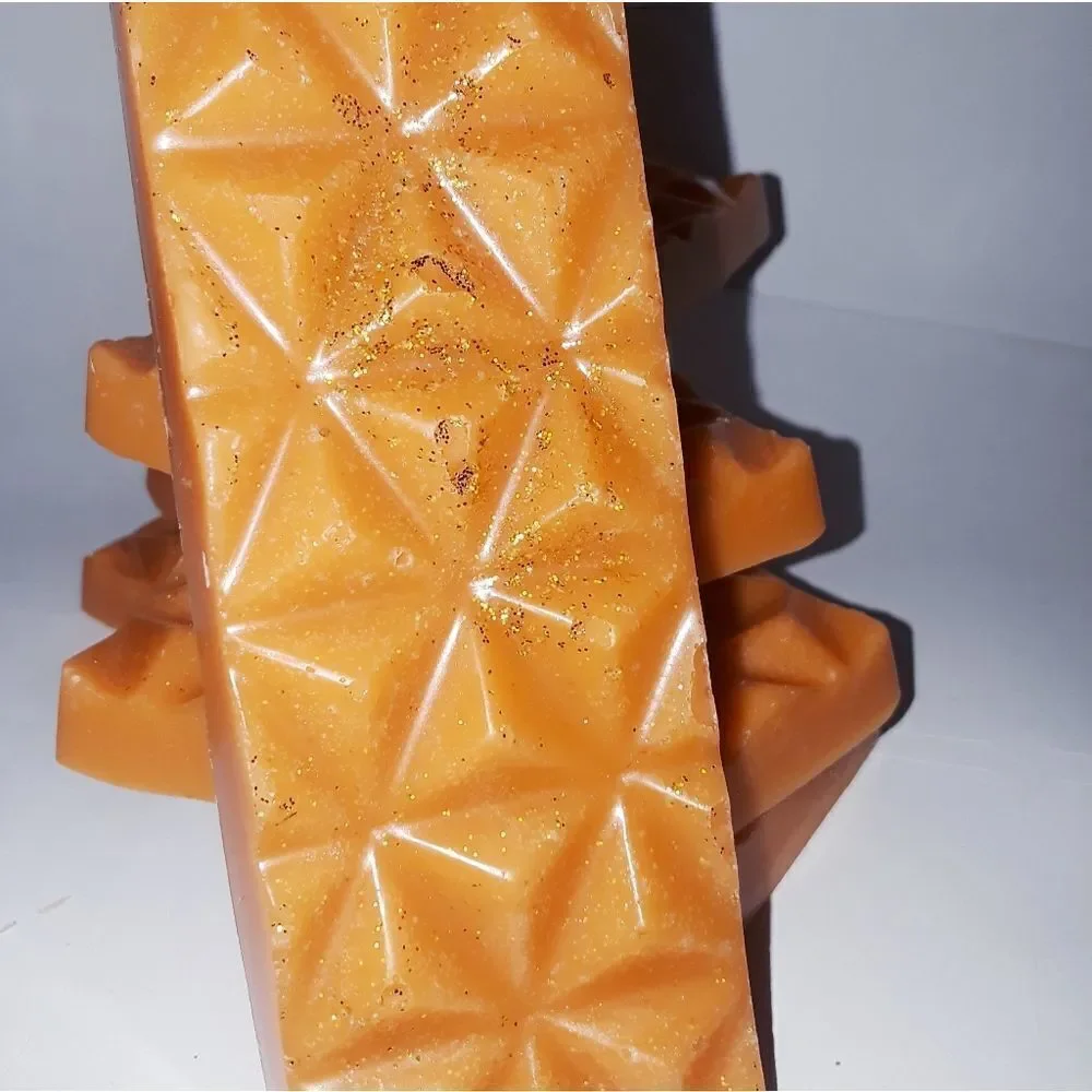 HAND Crafted Pumpkin Spiked waxmelt glitter bar 1pc